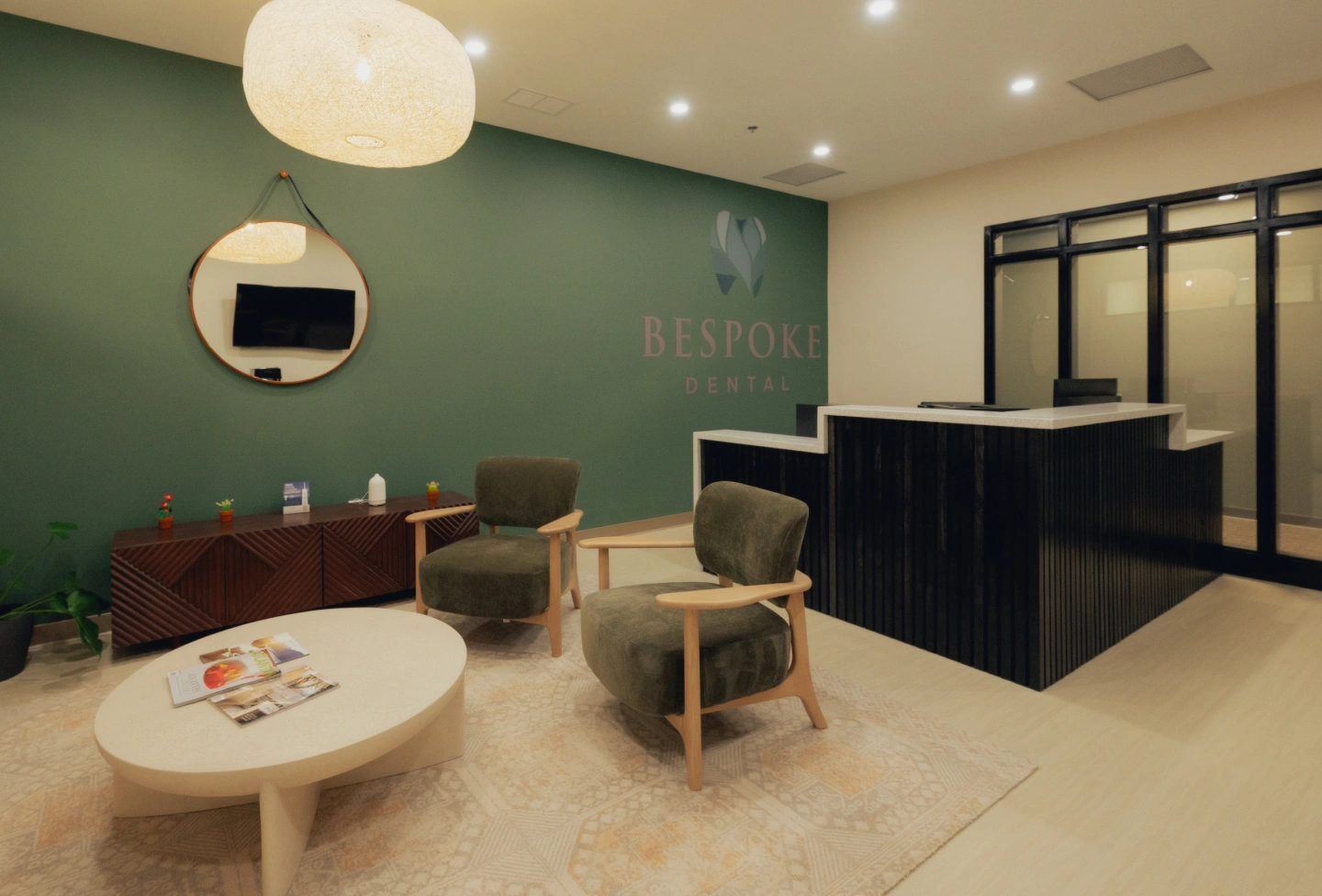 Dental office reception at Bespoke Dental Newnan in Newnan GA providing family dentistry emergency care and cosmetic dental services